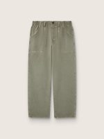 Men's cargo pants in smoky green cotton twill