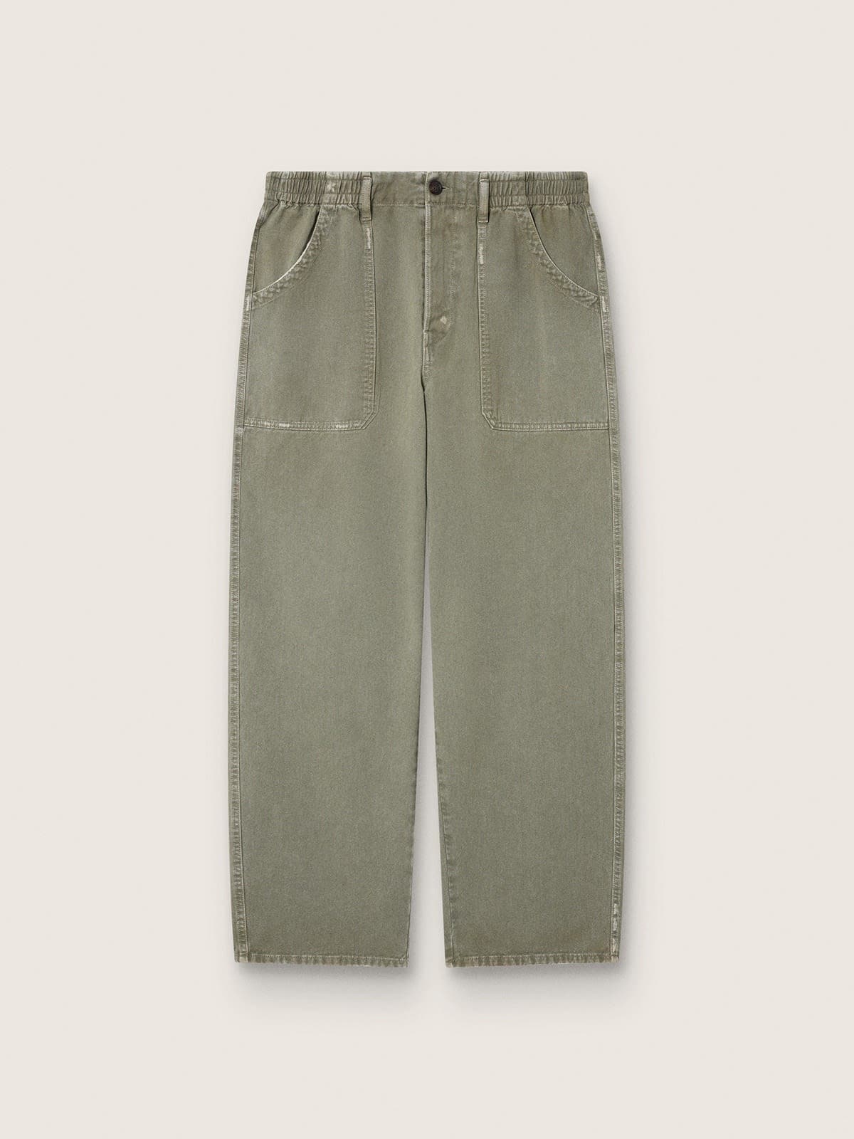fa56878225e573d0f269a9ce1a1a93f7efa2e2e711077d38cda6d39e68a51003 Men's cargo pants in smoky green cotton twill - Image 1