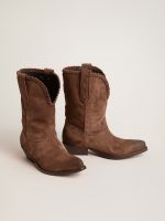 Low Women's boots in dark brown washed suede - Image 2