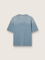 Unisex cotton T-shirt in baby blue with reverse print on the back - Image 2