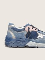 Men's Dad-Star in denim-blue suede with silver leather star - Image 4