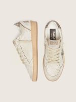 Women's Ball Star in white leather with animal-print pony skin star - Image 3