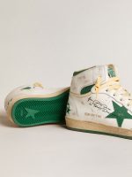 Sky-Star in white leather with green leather star - Image 3