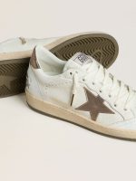 Men's Ball Star in white nappa leather with bronze-colored laminated leather star and heel tab - Image 4