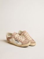 Women's Super-Star sneakers in pink suede with silver metallic leather star - Image 2