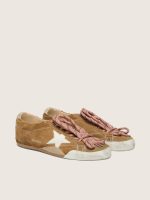 Women's True-Star in tobacco-colored suede with white star and platinum heel tab - Image 8