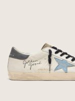 Super-Star in nappa leather with light blue suede star and gray leather heel tab - Image 5