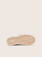 Young Ball Star in white leather with dove-gray glitter star and brown glitter inserts - Image 5