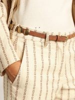 Trinidad belt in aged tan-colored leather with golden maxi studs - Image 3