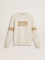 Men's white cotton sweatshirt with front print