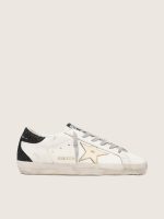 Women's Super-Star with gold star and black glitter heel tab