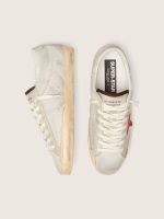 Men's Super-Star LTD in white pony skin with red suede star - Image 3