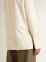 Women's cream-colored cotton shirt with floral embroidery - Image 6
