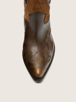'70 Wish Star low boots in brown leather with heel and micro-studs - Image 5