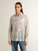 Women's shirt with multicolor floral sequin print - Image 2