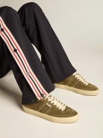 Men's Soul Star in green suede with white leather heel tab and tongue - Image 3