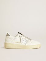 Women's Ball Star with silver leather star and silver glitter heel tab