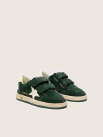 Young Ball Star in forest-green suede with cream leather star and heel tab - Image 2