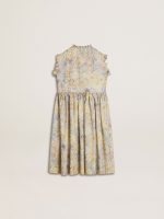 Girls' cotton midi dress with multicolor floral print - Image 6