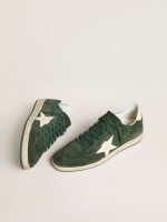 Men's Ball Star in green suede with white leather star and heel tab - Image 2