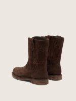 Young Wish Star boots in brown suede with flower embroidery - Image 3