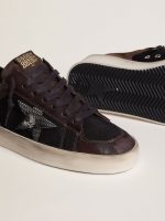 Men's Stardan in brown suede and black mesh with white leather star and nappa leather inserts - Image 4