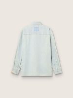 Men's overshirt in light blue denim - Image 2
