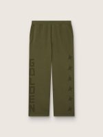 Kids' sweatpants in olive-green cotton with logo