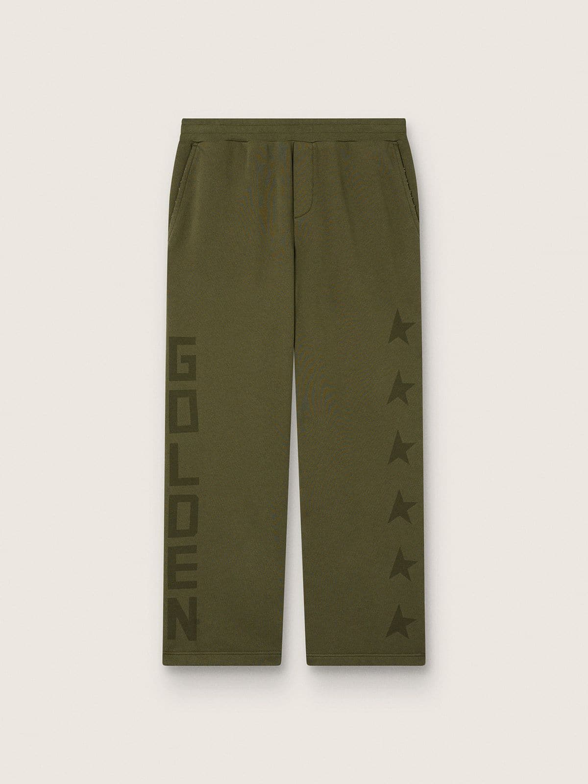 fec1599263d076a47bce66536e0b7b4b9e77b41d288922677291bd23b5f79bfe Kids' sweatpants in olive-green cotton with logo - Image 1