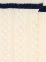 Socks in worn white with turn-up and dark blue details - Image 2
