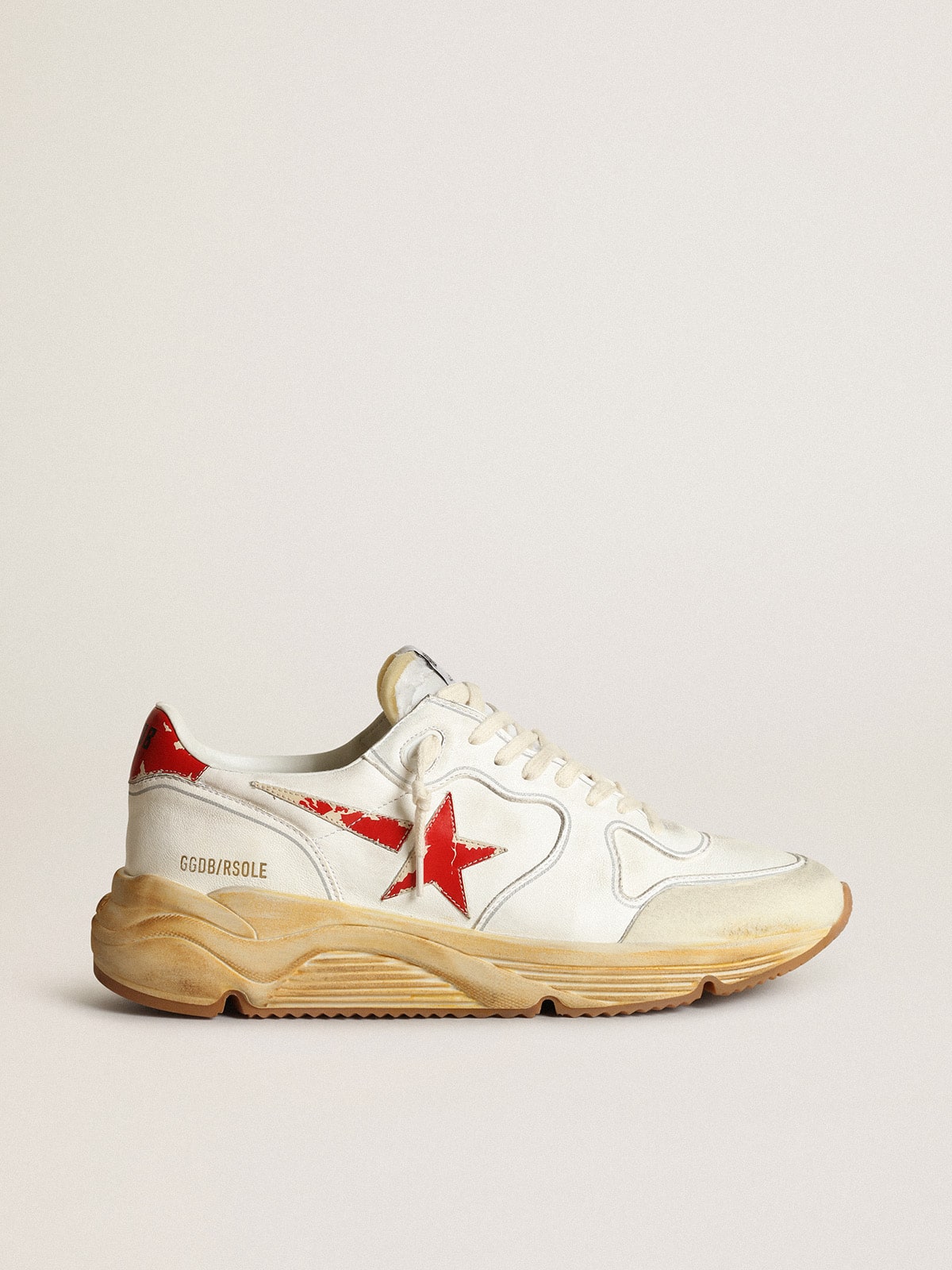 ff22f4d0707d266950db3a9c836a0959cb68b4bfdff841430aa01f265a9ba884 Men's Running Sole with leather star and heel tab with red print - Image 1