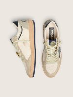 Women's Ball Star LTD in white leather and light grey suede with dark blue star Skins - Image 3