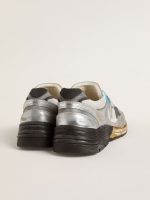Men's Dad-Star in mesh and silver foiled leather with black leather star - Image 4
