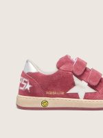 Ball Star Young in red suede with white leather star and metallic silver heel tab - Image 4